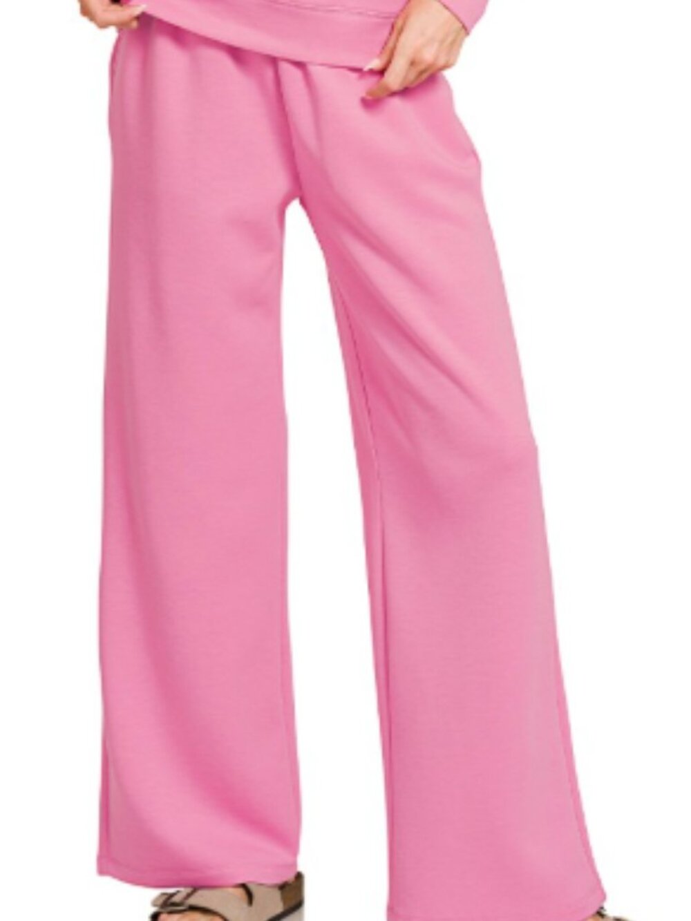 Zenana-Scuba Pants-pink